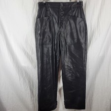 Pistola Tammy Faux Leather High Rise Trousers Pants Black 27 Button Fly