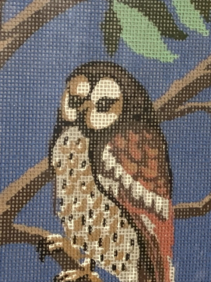 Vintage Rare Bucilla Painted Needlepoint 60067 NOS  Owls In The Night In Tree - Image 4 of 4