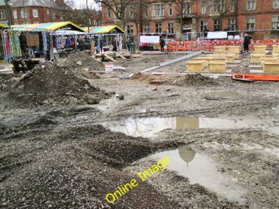 Photo 6x4 Town Hall tower reflected in a puddle Hyde/SJ9494 Looking acro c2012