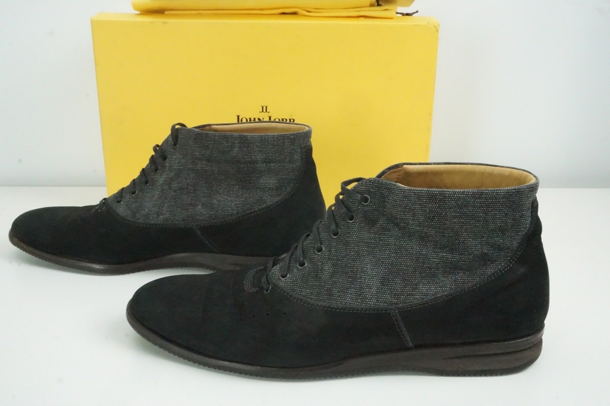 John Lobb Winner Boot Ebony Velveteen Charcoal Twill Boots Sz 9.5 W/ Box Bags John Lobb Winner Boot Ebony Velveteen Charcoal Twill Boots  main image 3