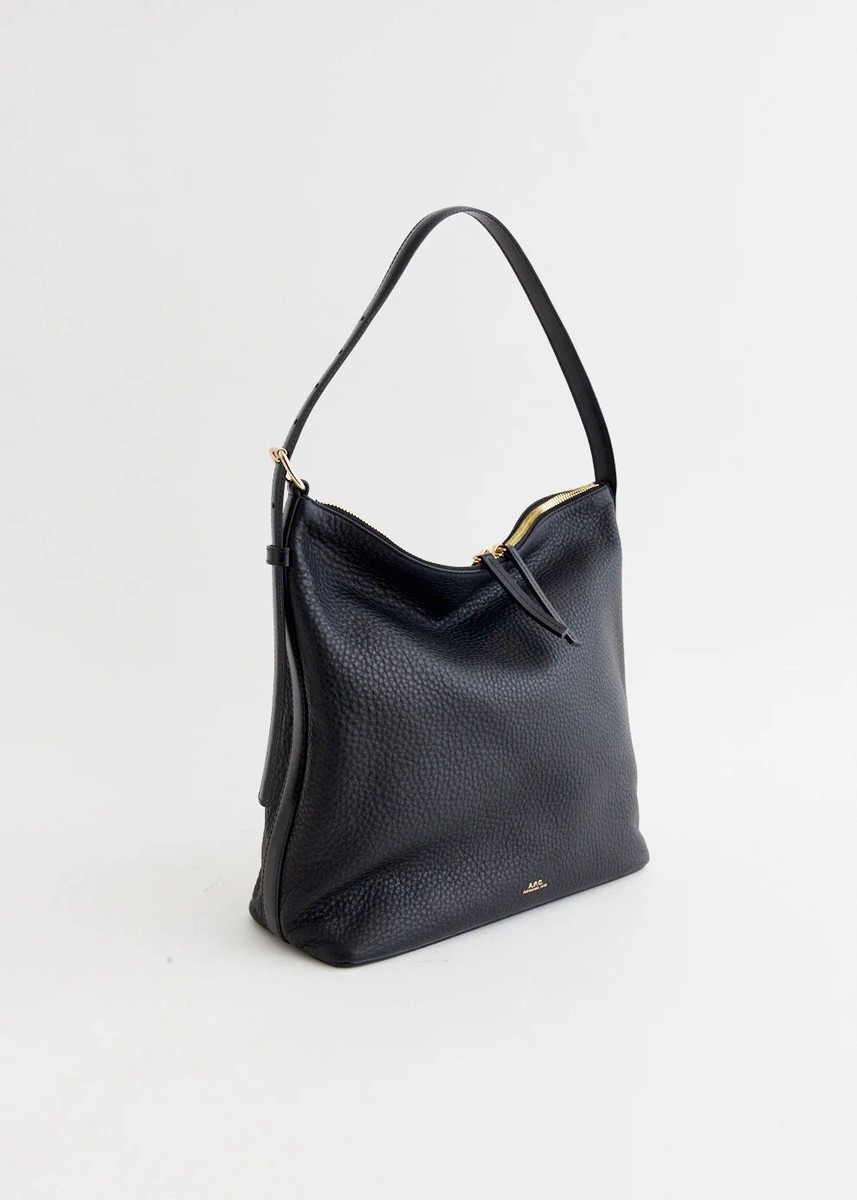 NEW 680$ A.P.C APC VERA HANDBAG SMOOTH CALF LEATHER BLACK NEW 100
