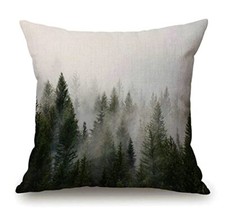 Misty Forest Decorative Throw Pillow Cover, Nature Home Rustic Sl257
