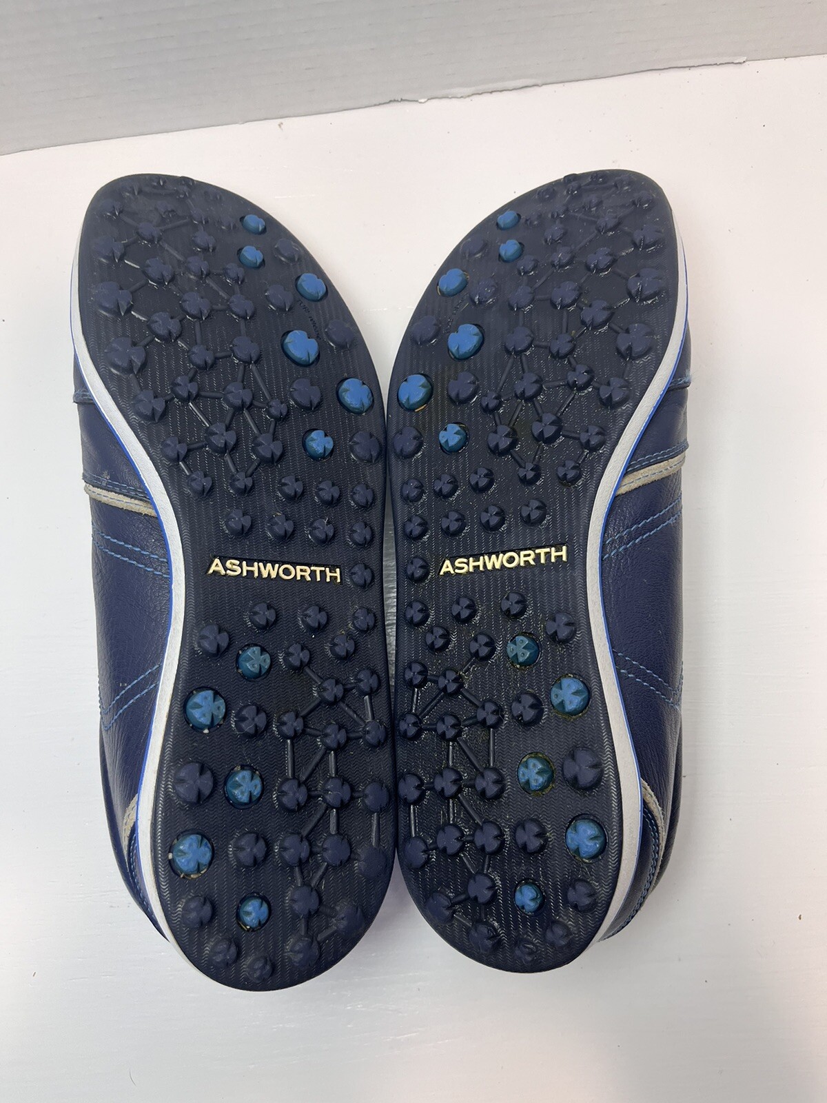 Ashworth Golf Shoes Size 10 Cardiff ADC Spikeless ART Sneakers Blue Gray White