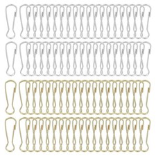 Lanyard Hooks, 80 Pcs 40x12.8x3.2mm Stainless Steel 304 Hook, Gold Bronze Silver