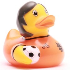 Badeente Holland Fussballer Quietscheente Quietscheentchen Gummiente Plastikente