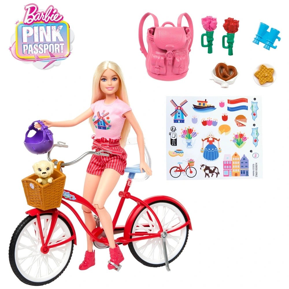 Barbie Pink Passport Holland Doll with Bike UK