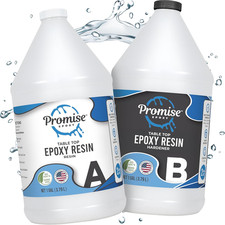 Promise Epoxy Epoxy Resin Kit 2 Gal-Crystal Clear, UV Resistant, Self Leveling,