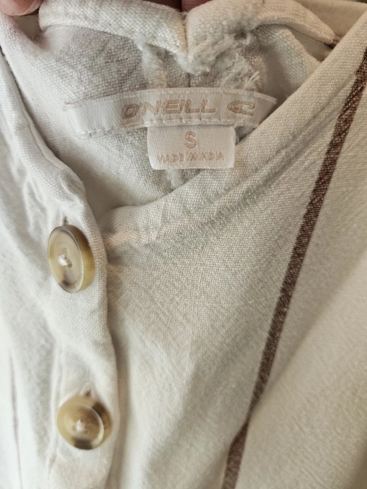 O’Neill Sleeveless Shorts Romper Girls Size Small Brown Stripes - Image 3 of 4