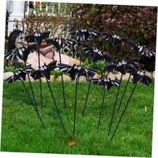 12 Pcs Halloween Bats Garden Stakes Halloween Outdoor Decorations Spooky
