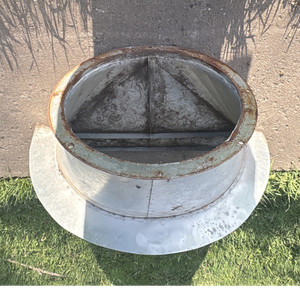 Grain Bin Variation Fan Transition Cone Connects 18” round to 1/2 Round (1) used
