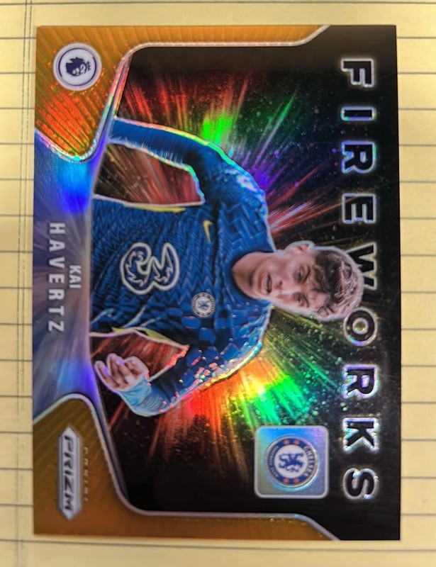 2021-22 Panini Premier Fireworks Insert #8 Kai Havertz 8/10 Gold Prizm