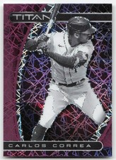 2021 Panini Chronicles #21 Carlos Correa Titan Purple Velocity Prizm