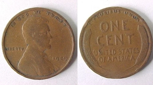 1909 P Lincoln Cent  Very Good - Fine VG - F