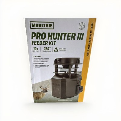 Moultrie Pro Hunter III Deer Feeder Kit, Bluetooth, Solar Compatible, MFG-15097