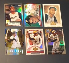6 Lot Roberto Clemente 2001 2014 2020 Blue Foil 2021 Platinum Ref 2002 DK SAMPLE