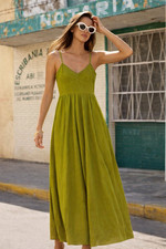 Auguste Olive Green Dress Size AU 8 US 4 Long Maxi Sundress Flowy Strappy