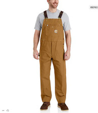 NEW Car.hartt Iconic R01 Duck Bib Overall, Carhartt Brown
