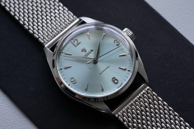Yema Urban Classic Dress Watch - Light Blue Dial - Full Set