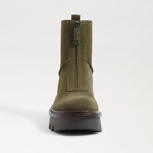 Sam Edelman Cooper Olive Branch Suede Lug Sole Zipper Fashion Ankle Booties - Picture 3 of 6