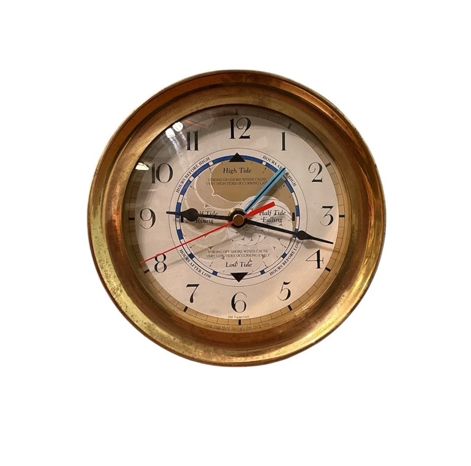 Brass Captain Tide Nautical Mariner Maritime Boat Ship Clock 7" HERMLE - Image 1 of 4