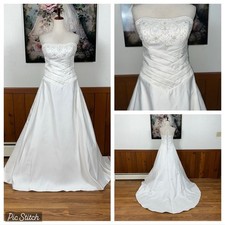 Beautiful Vintage Y2K Alfred Angelo Strapless Satin Wedding Gown 