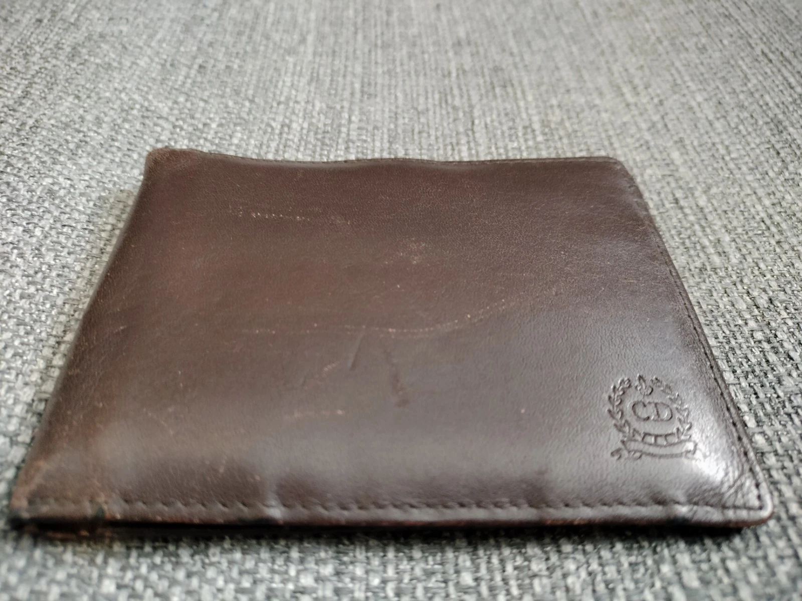 Portefeuille Christian Dior en cuir marron à deux volets 