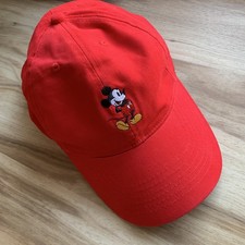 Baseball Cap Kids Adjustable Hat Unisex Boys 3-5Y Cartoon Mouse Embroidered Red