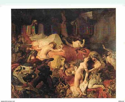 AK - Kunst - Malerei - Eugène Delacroix - Tod von Sardanapale - Frau