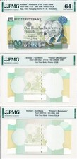 First Trust Bank Ireland 100 Pounds 1998  PMG  64EPQ 3 Pcs