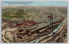 Postcard 1915 Aerial View Westinghouse Electric Factory in East Pittsburgh, PA.