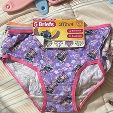 Disney Stitch 5-Pack Girls Brief Underwear Cotton 5-6 Years Multicolor