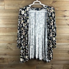 Lane Bryant Womens Cardigan Long Sleeve Open Front Floral Size 26 28