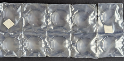 10 Fused Silica-Linsen, UV-Fenster, plankonvex, CZ Jena, D=35 x 3 mm, BW 61,5 mm
