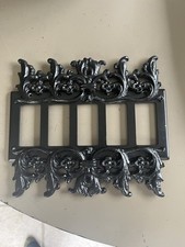Gebrauchte Leviton 5 Gang Wandplatte schwarz verziert
