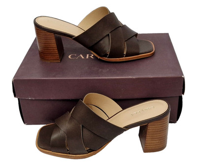 Carvela Glas Atemberaubende Dunkelbraune Leder Blockabsatz Damen EU 38 UK 5