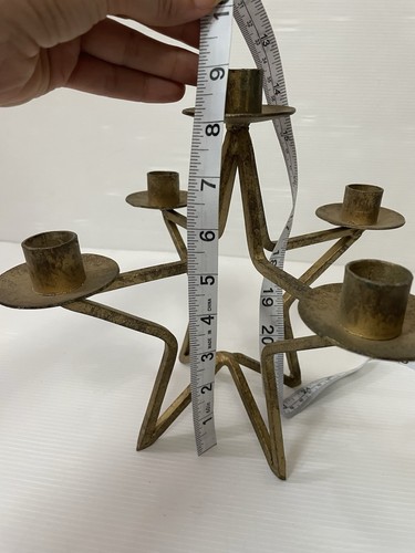 VTG Star Shaped 5 Arm Candelabra Gold Tone Metal - Picture 3 of 4