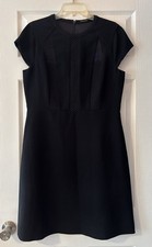 Elie Tahari Little Black Dress Womens Sheath Cap Sleeve Business Casual Size 12