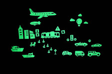 Vehicle Series Glow in the Dark Wall Stickers 32Pcs/Pack for Decor