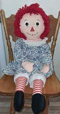 RARE Vintage Large 32” Raggedy Ann Knickerbocker Doll 1960s Original