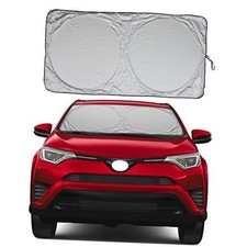 Car Windshield Sun Shade with Storage Pouch by A1 Sunshade Retractable Medium