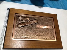 Vintage DEKALB Seeds Hybrids Outstanding Sales Award Plaque 1974 Bronze Wing