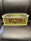 Vintage PYREX Glass Loaf Pan With Metal 1981 Teleflora Serving Rack Tray England