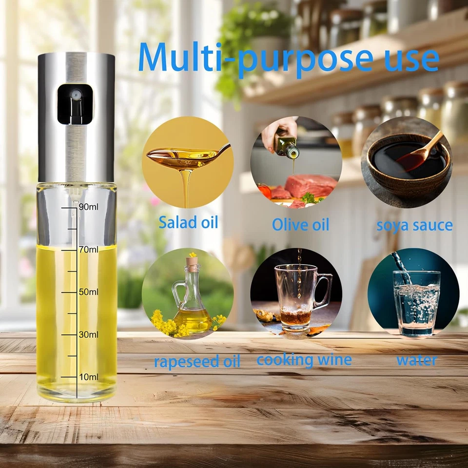 Spruzzino Olio per Friggitrice Ad Aria 2 Pezzi, Oliera Spray per Cucina, Nebuliz - Immagine 3 di 4