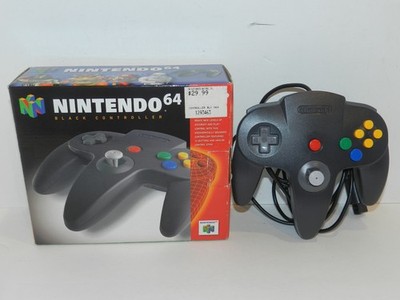 Nintendo 64 N64 Black Controller OEM w/ Box - No Inserts - Tested