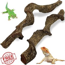 Apatal 2pk Reptile Wood Branches, Snake Lizard Decor, Terrarium Trunk Ornament