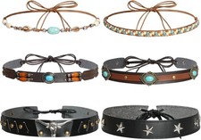 6 Pcs Cowboy Hat Band Replacement Ethnic Western Cowgirl Belts Classic...