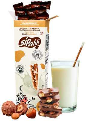 Sipahh Milk Flavoring Straws - Choc Hazelnut 10 Pack Flavor Beads Vegan Friendly