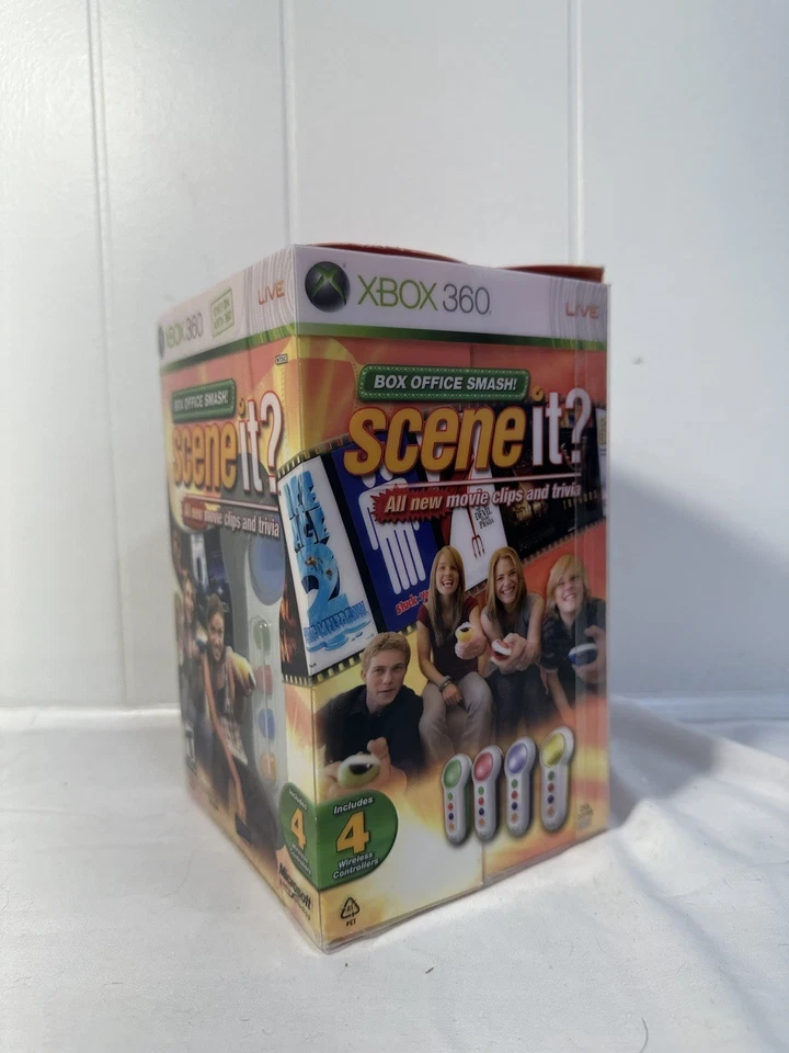 SCENE IT? Xbox 360 Box Office Smash Bundle Movie Trivia Game & 4 controllers New - Image 2 of 4