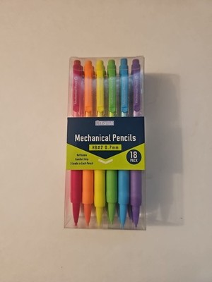 Officehub 18 Pack Of Mechanical Pencils .7mm 6 Colors W/ 3 Refills, Comfort Grip