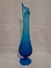Fenton Hob Nail Glass Vase Amberina Cobalt Blue Diamond Point 19.5” Vintage